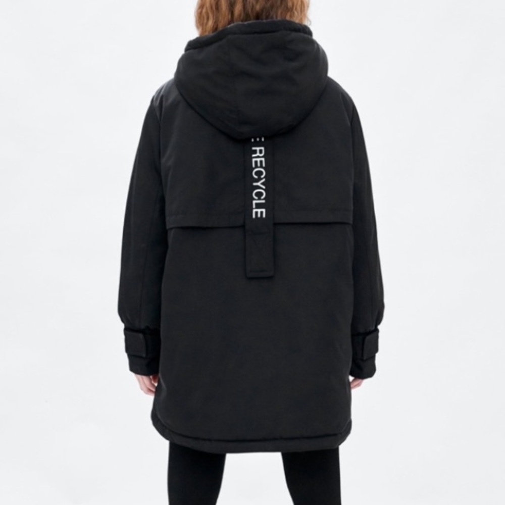 Zara recycled capsule padded parka anorak
